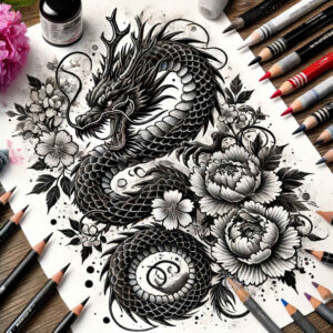 dragons tattoo design ideas crisp lines roaring for back shoulder