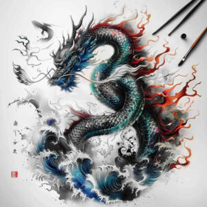 dragons tattoo design ideas Surrealism shimmering forms roaring for forearm