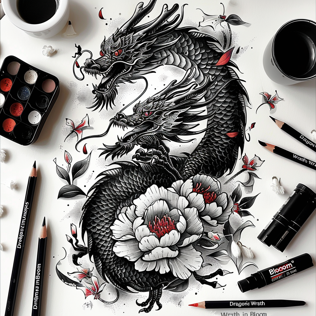 dragons tattoo design ideas Surrealism mysterious roaring shows courage