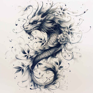 dragons tattoo design ideas realistic contrast serpentine body shows determination