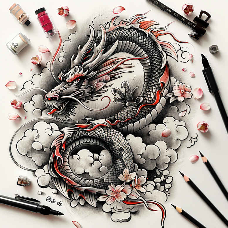 dragons tattoo design ideas Realism digital realism serpentine represents perseverance