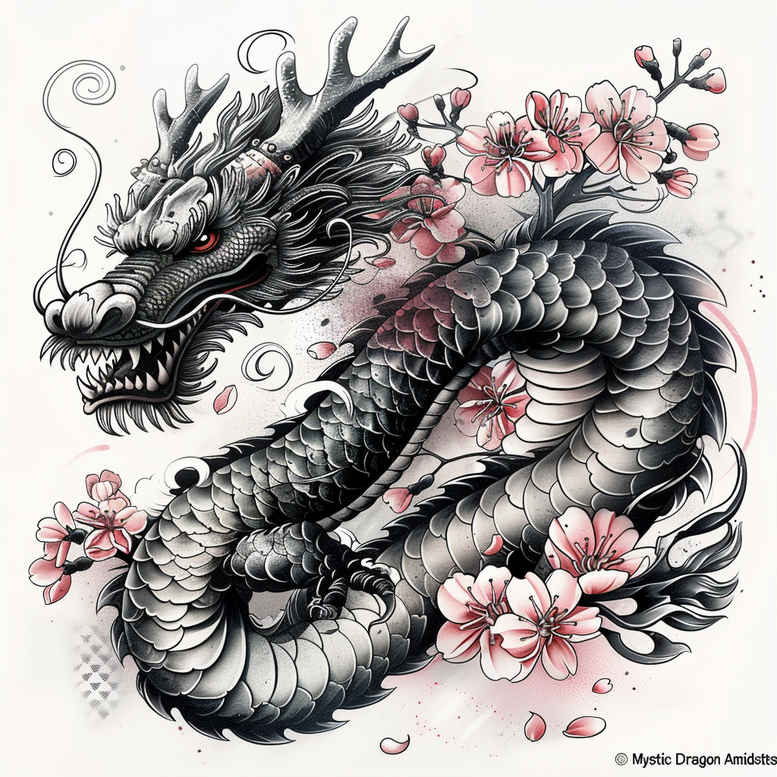 dragons tattoo design ideas Realism realistic lighting serpentine shows endurance