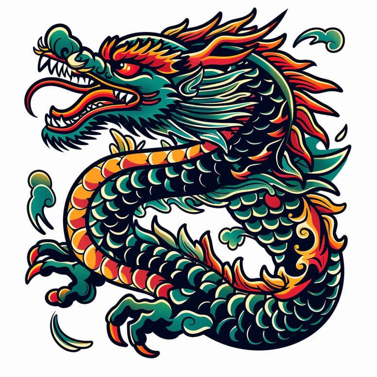 dragons tattoo design ideas vintage influence serpentine symbolising endurance