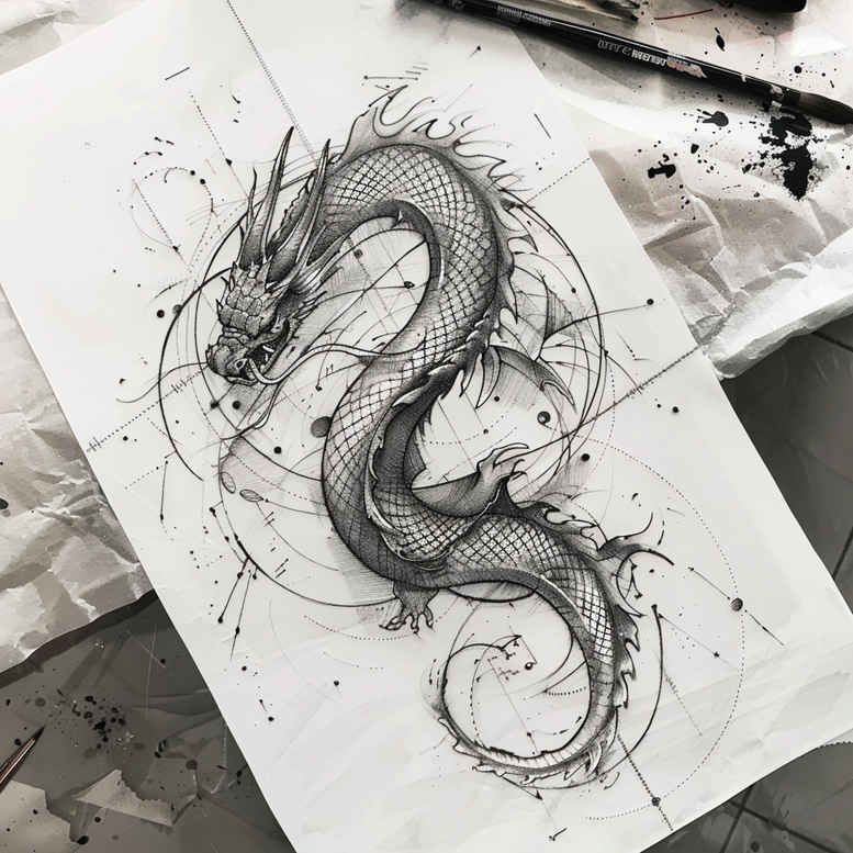 dragons tattoo design ideas dynamic shapes serpentine symbolising strength