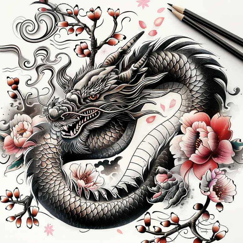 dragons tattoo design ideas Neotraditional vivid color shadow and light for lower arm