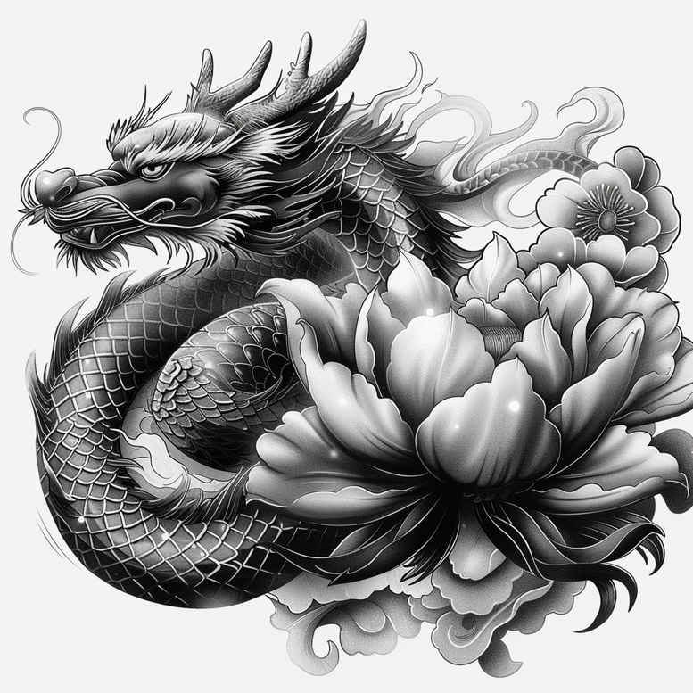 dragons tattoo design ideas Realism organic structure shadow and light stands for courage