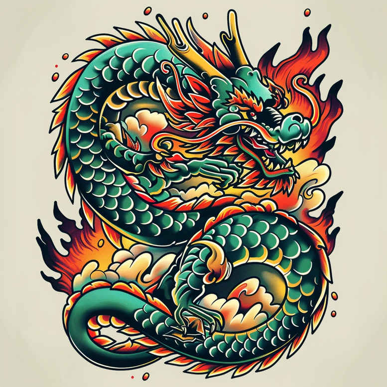dragons tattoo design ideas Realism realistic perspective sharp claws meaning perseverance