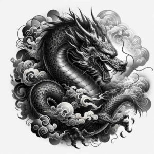 dragons tattoo design ideas solid fill sharp claws symbol of resilience