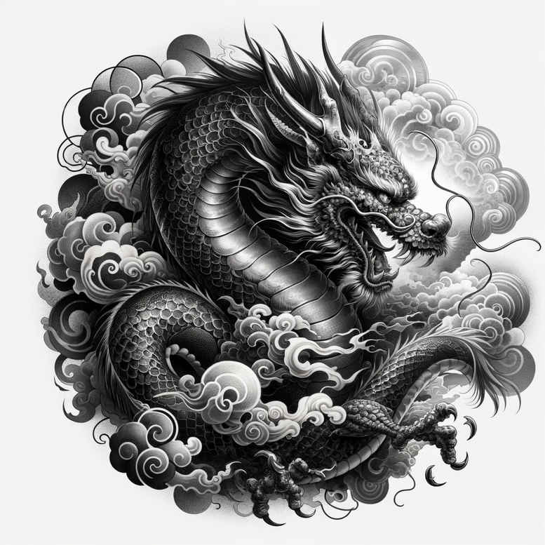 dragons tattoo design ideas solid fill sharp claws symbol of resilience