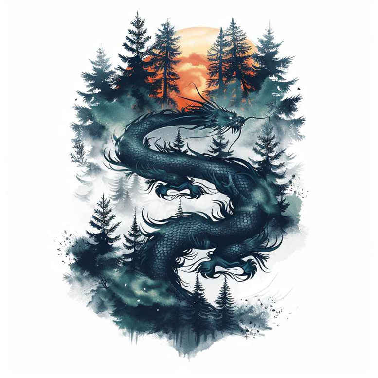 dragons tattoo design ideas Surrealism enigmatic visuals strong lines embodying courage