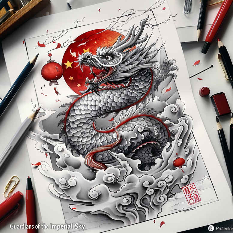 dragons tattoo design ideas Realism seamless blend strong lines embodying courage