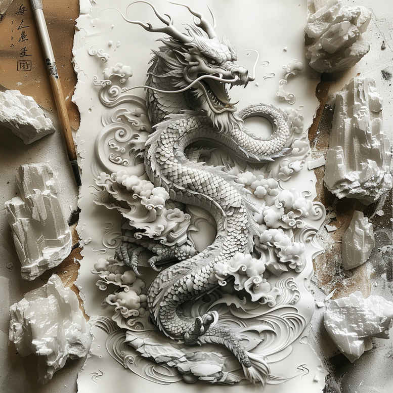 dragons tattoo design ideas Realism realistic structure strong lines embodying determination