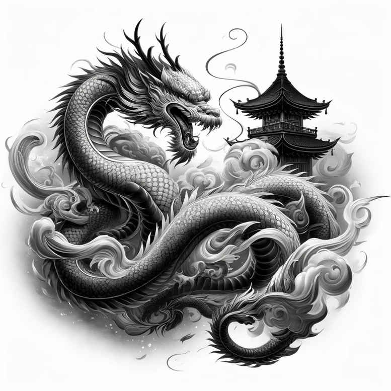 dragons tattoo design ideas Realism micro detail strong lines for ribs