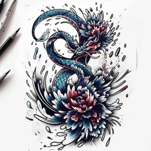 dragons tattoo design ideas true rendering strong lines for side