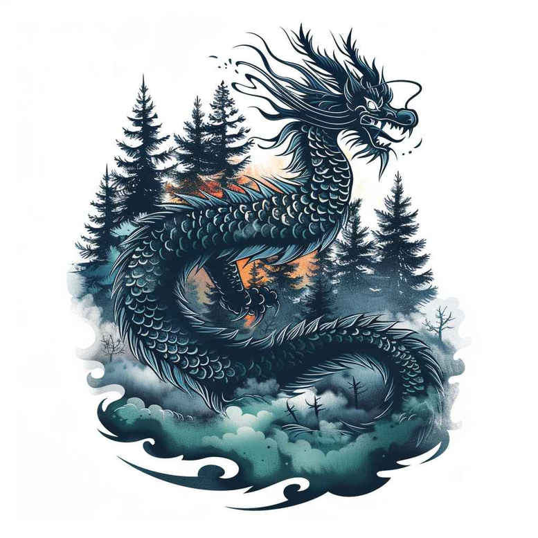 dragons tattoo design ideas layered shading strong lines symbolising perseverance