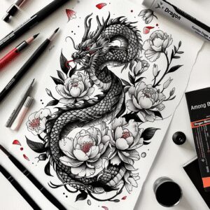 dragons tattoo design ideas Surrealism phantasm symbolic strength symbol of perseverance
