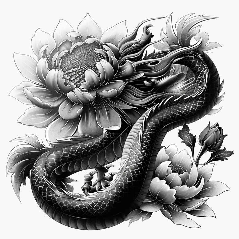 dragons tattoo design ideas real-life shading wings symbolising endurance