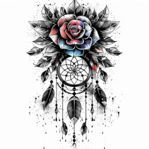 boho-dreamcatcher – tattoo design ideas free ai generated – realism-perfect-proportions – for-shin – Gallery: dreamcatchers-inkby-ai