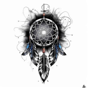 delicate-dreamcatcher – tattoo design ideas free ai generated – neotraditional-modern-classic – for-collarbone – Gallery: dreamcatchers-inkby-ai