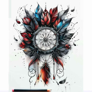 delicate-dreamcatcher – tattoo design ideas free ai generated – realism-natural-color-palette – for-triceps – Gallery: dreamcatchers-inkby-ai