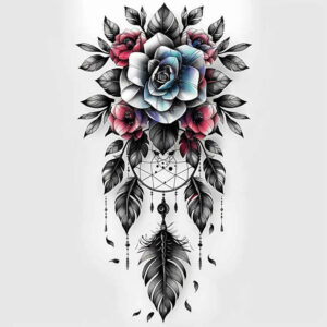 delicate-dreamcatcher – tattoo design ideas free ai generated – surrealism-unreal – for-palm – Gallery: dreamcatchers-inkby-ai