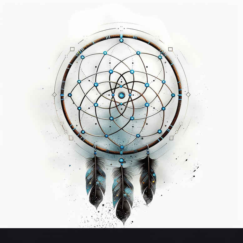 dream-catcher-tattoo – tattoo design ideas free ai generated – neotraditional-subtle-highlights – for-palm – Gallery: dreamcatchers-inkby-ai