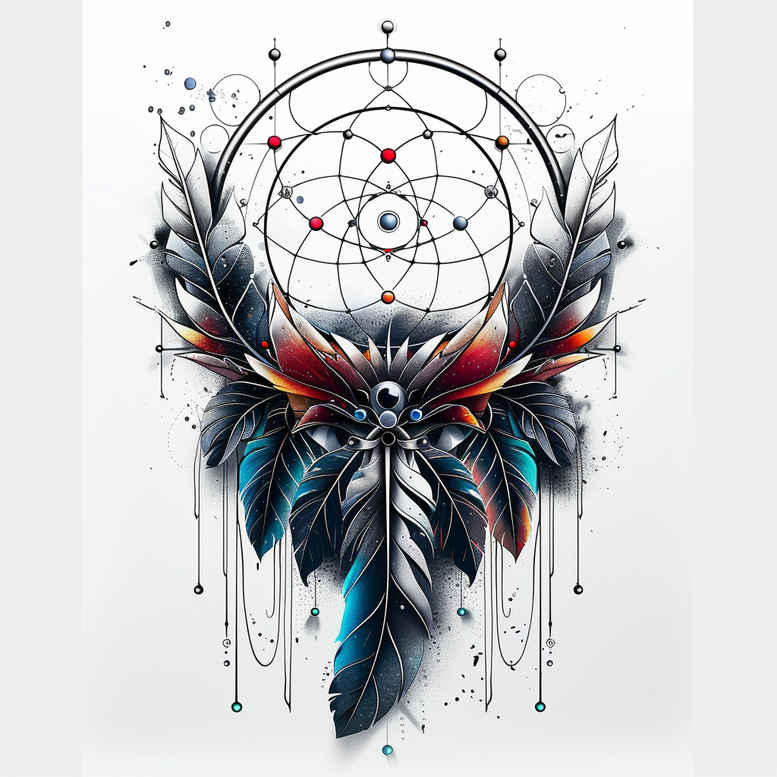 dream-catcher-tattoo – tattoo design ideas free ai generated – realism-surface-complexity – for-shoulder-blade – Gallery: dreamcatchers-inkby-ai