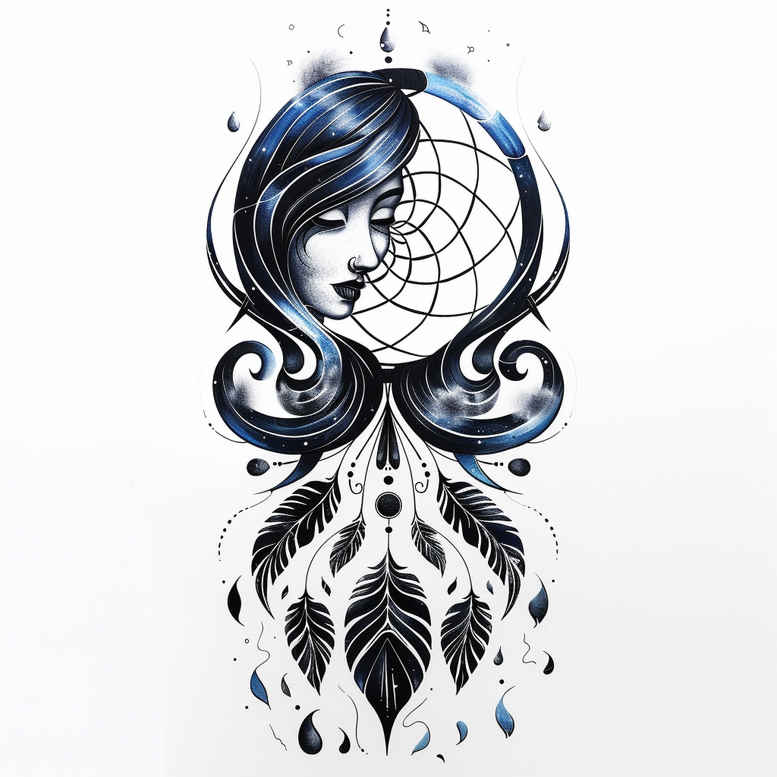 dreamcatcher-and-flowers – tattoo design ideas free ai generated – realism-real-ink-flow – for-toe – Gallery: dreamcatchers-inkby-ai