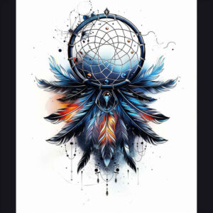 dreamcatcher-and-flowers – tattoo design ideas free ai generated – surrealism-metamorphosis – for-outer-arm – Gallery: dreamcatchers-inkby-ai