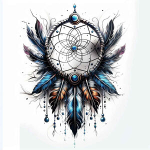 dreamcatcher-and-light – tattoo design ideas free ai generated – realism-photo-realistic – for-chest – Gallery: dreamcatchers-inkby-ai