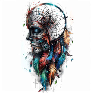 dreamcatcher-hoop – tattoo design ideas free ai generated – neotraditional-clean-fill – for-side – Gallery: dreamcatchers-inkby-ai