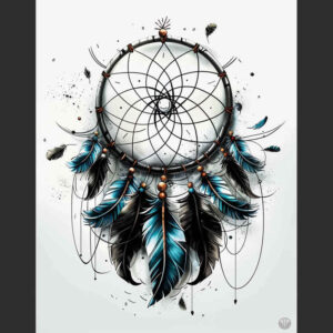 dreamcatcher-hoop – tattoo design ideas free ai generated – realism-realistic-dimension – for-behind-ear – Gallery: dreamcatchers-inkby-ai
