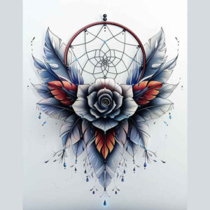 dreamcatcher-hoop – tattoo design ideas free ai generated – surrealism-ghostly-shapes – for-hand – Gallery: dreamcatchers-inkby-ai