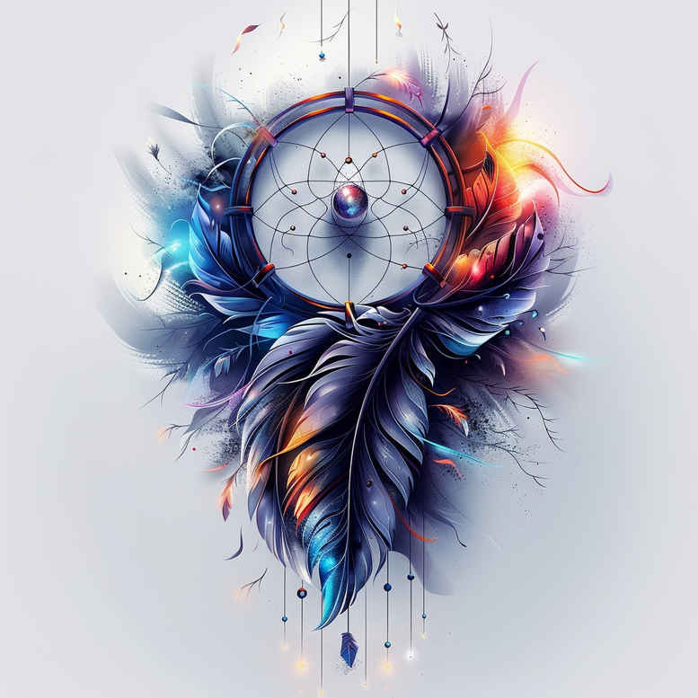 dreamcatcher-in-motion – tattoo design ideas free ai generated – neotraditional-subtle-tone – for-fingers – Gallery: dreamcatchers-inkby-ai