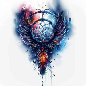 dreamcatcher-in-motion – tattoo design ideas free ai generated – neotraditional-vivid-detail – for-wrist-side – Gallery: dreamcatchers-inkby-ai