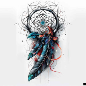 dreamcatcher-in-motion – tattoo design ideas free ai generated – surrealism-unearthly – for-arm – Gallery: dreamcatchers-inkby-ai