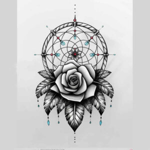 dreamcatcher – tattoo design ideas free ai generated – neotraditional-enhanced-shading – for-knee – Gallery: dreamcatchers-inkby-ai