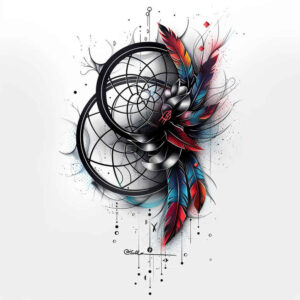dreamcatcher – tattoo design ideas free ai generated – realism-realistic-gleam – for-behind-ear – Gallery: dreamcatchers-inkby-ai