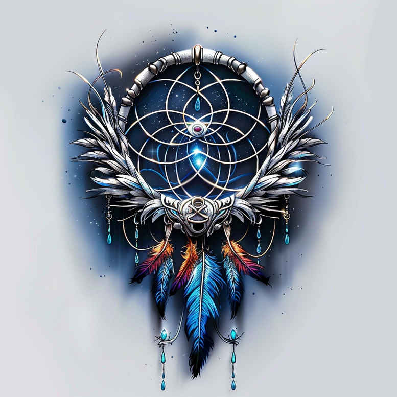 dreamcatcher-on-shoulder – tattoo design ideas free ai generated – neotraditional-modern-classic – for-outer-arm – Gallery: dreamcatchers-inkby-ai