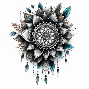 dreamcatcher-on-wrist – tattoo design ideas free ai generated – neotraditional-dynamic-color – for-elbow – Gallery: dreamcatchers-inkby-ai
