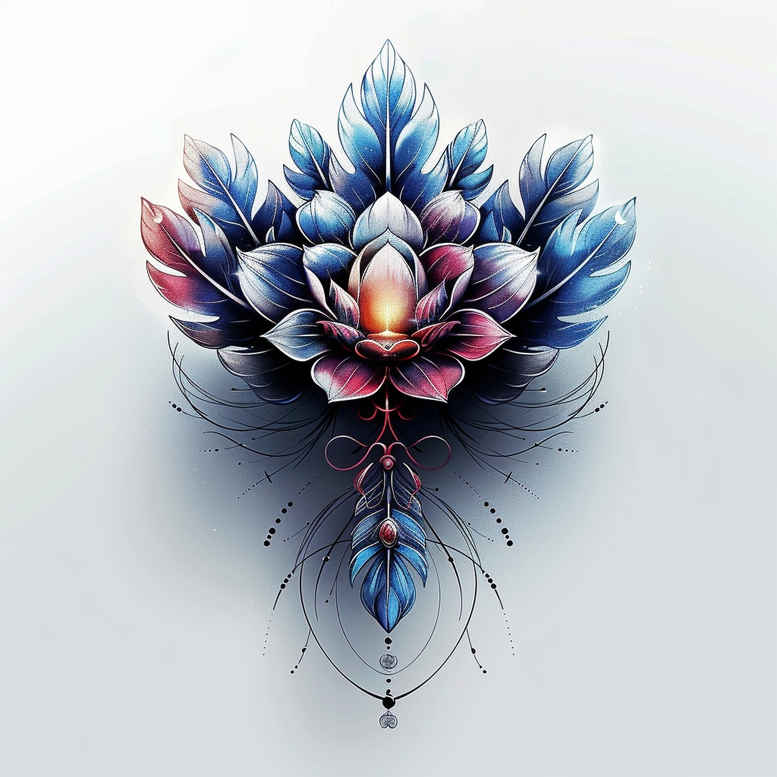 dreamcatcher-ornament – tattoo design ideas free ai generated – neotraditional-subtle-tone – for-behind-ear – Gallery: dreamcatchers-inkby-ai