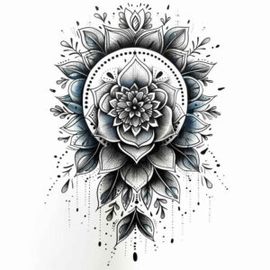 dreamcatcher-ornament – tattoo design ideas free ai generated – realism-clean-lines – for-lower-leg – Gallery: dreamcatchers-inkby-ai
