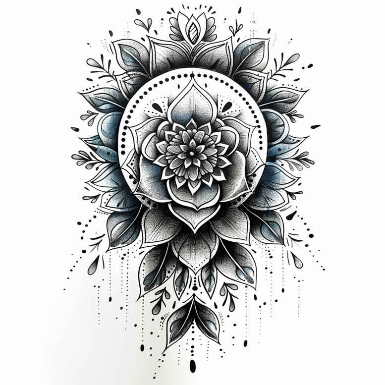 dreamcatcher-ornament – tattoo design ideas free ai generated – realism-clean-lines – for-lower-leg – Gallery: dreamcatchers-inkby-ai