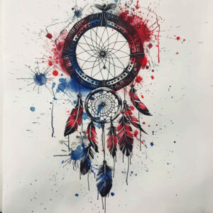 dreamcatcher-ornament – tattoo design ideas free ai generated – realism-reflection-effect – for-upper-back – Gallery: dreamcatchers-inkby-ai