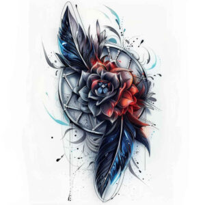 dreamcatcher-symbol-of-dreams – tattoo design ideas free ai generated – neotraditional-enhanced-shading – for-lower-leg – Gallery: dreamcatchers-inkby-ai