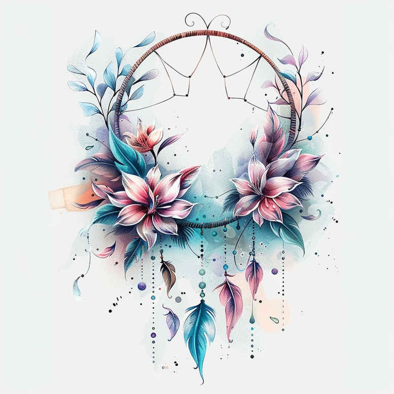 dreamcatcher-symbol-of-protection – tattoo design ideas free ai generated – neotraditional-subtle-tone – for-shoulder-blade – Gallery: dreamcatchers-inkby-ai
