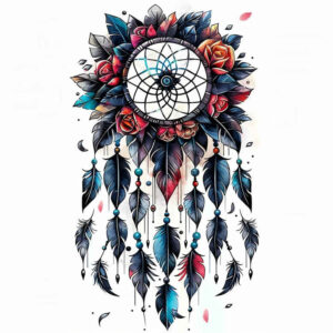 dreamcatcher-symbol-of-protection – tattoo design ideas free ai generated – realism-lifelike-eyes – for-palm – Gallery: dreamcatchers-inkby-ai