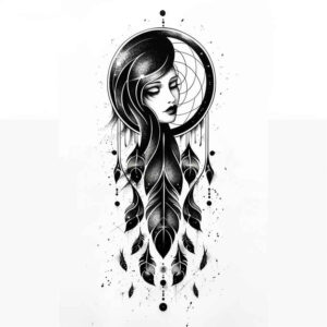 dreamcatcher-symbol-of-protection – tattoo design ideas free ai generated – realism-shadow-realism – for-back – Gallery: dreamcatchers-inkby-ai