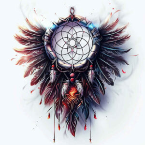 dreamcatcher-talisman – tattoo design ideas free ai generated – neotraditional-clean-fill – for-forearm – Gallery: dreamcatchers-inkby-ai