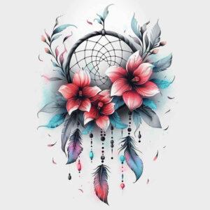 dreamcatcher-web – tattoo design ideas free ai generated – realism-transparent-layer – for-ribs – Gallery: dreamcatchers-inkby-ai